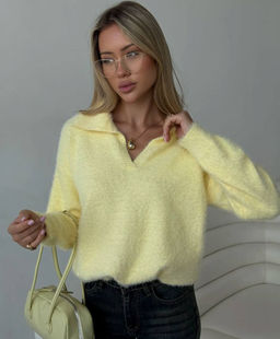 K13203 Джемпер (вязаный трикотаж) ЖЕЛТЫЙ