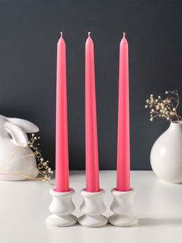 Свеча античная 25 см (набор 3 шт) 58 гр, 7 ч, цв. розовый