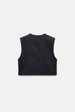 SHORT WAISTCOAT WITH SHOULDER PADS - Zara фото 4