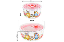 Набор 2 салатников - 13*13*6,5 см 560 мл+10,5*10,5*6 см 260 мл Совушки с плас.крыш. NEW BONE CHINA - Elan gallery фото 14