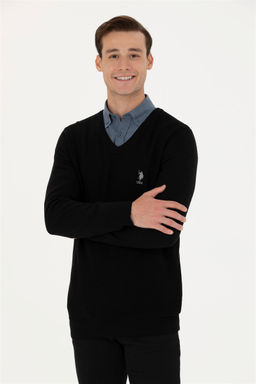 Мужской черный базовый свитер - U.s. polo assn фото 3