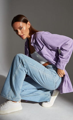 Рубашка вельвет F222-0430 l.lilac - Fine joyce фото 3