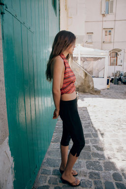 TOP HALTER CRUZADO RAYAS / Rojos - Zara фото 4