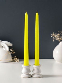 Цена за 2 шт. Свеча античная 25 см (набор 2 шт) 58 гр, 7 ч, цв. жёлтый