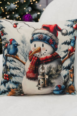 Наволочка декоративная новогодняя 2 шт рогожка