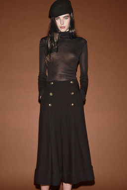 ZW COLLECTION 100% WOOL BERMUDA SHORTS WITH BUTTONS - Zara фото 3