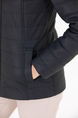 Женская темно-синяя кожаная куртка - U.s. polo assn фото 7