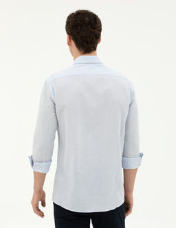 A__k Mavi Slim Fit Uzun Kollu G_mlek