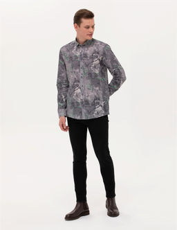 Gri Slim Fit Uzun Kollu G_mlek - Pierre cardin фото 4