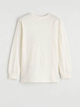 Bask?l? Bisiklet Yaka Erkek ?ocuk Pijama Tak?m?