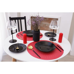 Салфетка сервировочная Доляна Классика, цв.красный, d 38 см  фото 3