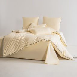 Комплект постельного белья Однотонный Сатин Элитный на резинке OCER010 180*200*30;160*200*30;140*200*30 Дуэт Семейный 4 Наволочки