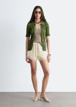 Minipantalones cortos jacquard ribete de encaje - H&m фото 3