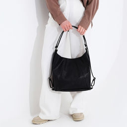 Сумка женская мешок на молнии, цвет чёрный - Simaland фото 7