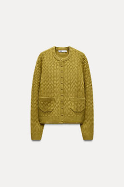 CABLE-KNIT JACKET 100% WOOL - Zara фото 7