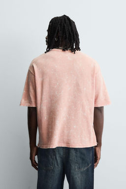 WASHED PRINT KNIT T-SHIRT