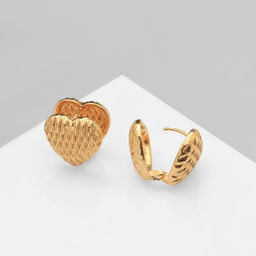 Серьги металл Аккорд орнамент, цвет золото - Qf фото 2