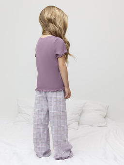 К 1636/спелый виноград,шотландская клетка пижама для дев