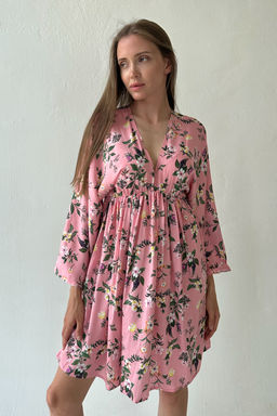 Платье женское FLOWER030/09/Розовый, зеленый - M&G all natural фото 7