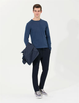 Lacivert Slim Fit Kanvas Pantolon - Pierre cardin фото 3