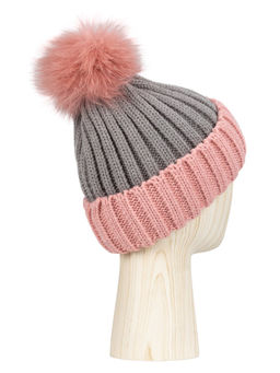 Шапка жен. шерсть+акр LB-I66001 pink/grey - Labbra фото 2
