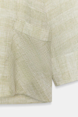 CAMISA LINO CUADROS ZW COLLECTION / Verde - Zara фото 6