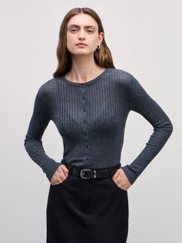 Джемпер на пуговицах с добавлением шерсти / Zarina