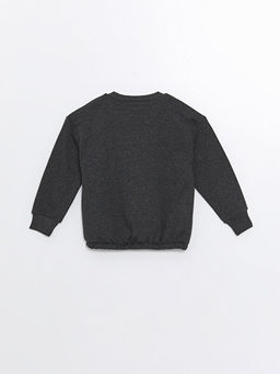 Bisiklet Yaka Bask?l? Uzun Kollu K?z ?ocuk Sweatshirt - Waikiki фото 3