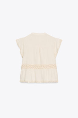 RUSTIC CROCHET LADDER STITCH TOP - Zara фото 15