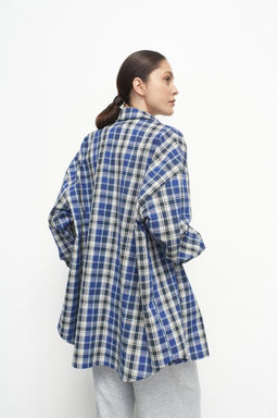 Рубашка cotton клетка Bright Blue - Erist store фото 4