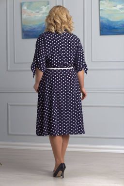 Платье ANELLI 670 темно-синий/горох  фото 4