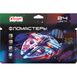 Фломастеры Комус Класс Star way 24 цв. в наб.,вентилир.,смыв, карт. упак  фото 2