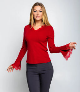 Джемпер #КТ9045, красный