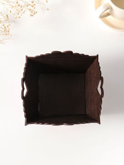 Конфетница квадратная или подставка под кулич Пасхальные яйца и храм. 10?13?13.5 см