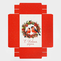 Коробка подарочная новогодняя складная «Снегири», 30 х 20 х 9 см