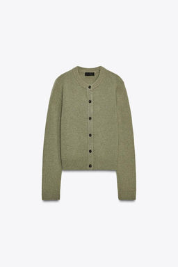 CASHMERE AND WOOL BASIC CARDIGAN - Zara фото 17