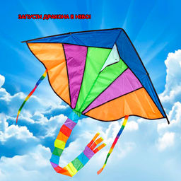 Воздушный змей в пакете 110 см. на леске с катушкой арт. 078