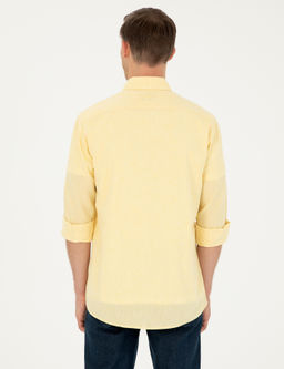 Sar_ Keten Kar___ml_ Slim Fit Uzun Kollu G_mlek