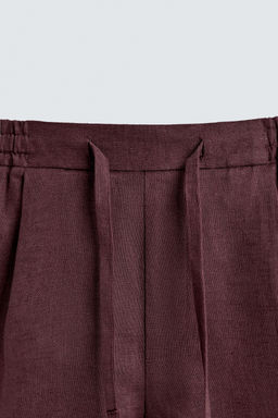 BERMUDA RELAXED FIT 100% LINO / Burdeos - Zara фото 9