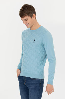 Мужской синий трикотажный свитер Basic - U.s. polo assn фото 14