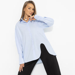 Рубашка асимметричного кроя, Слово за формой (голубая) - Charutti фото 2