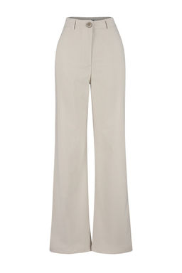 Bej Wide Leg/Genis Paca Yuksek Bel Dokuma Kumas Pantolon TWOSS23PL00314
