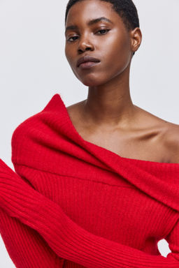 Vestido off-the-shoulder en punto de canal? - H&m фото 8
