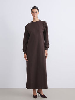 Bisiklet Yaka Sweatshirt Elbise