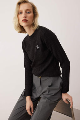 Ekru At Nak?sl? Sac Orgu Ince Triko Kazak TWOAW26KZ00122 - Trendyolmilla фото 14