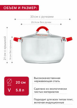 Набор кастрюль DELICE 2шт (3.3л+5.8л)