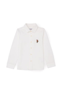 Рубашка с длинным рукавом цвета экрю для мальчика - U.s. polo assn фото 2