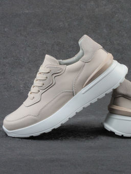 03-YJ428-1 BEIGE Кроссовки женские (натуральная кожа) - Фабричный китай фото 20