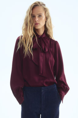 Blusa de gasa con lazada - H&m фото 5