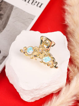 Цена за 6 шт. Крабик для волос «Хлоя галант», цветы, 4 см, золото